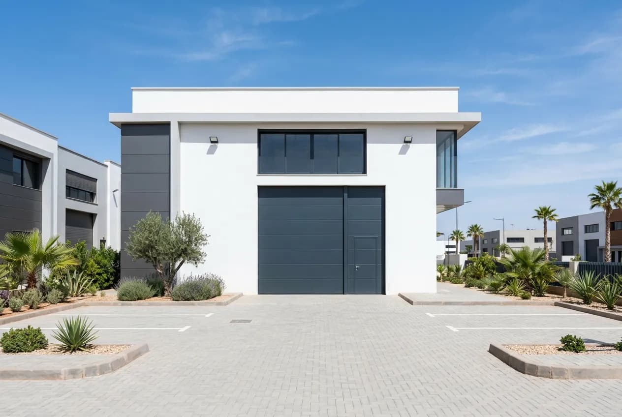 Réalisation Portes Maroc à Casablanca — Porte sectionnelle motorisée 5 × 4 m