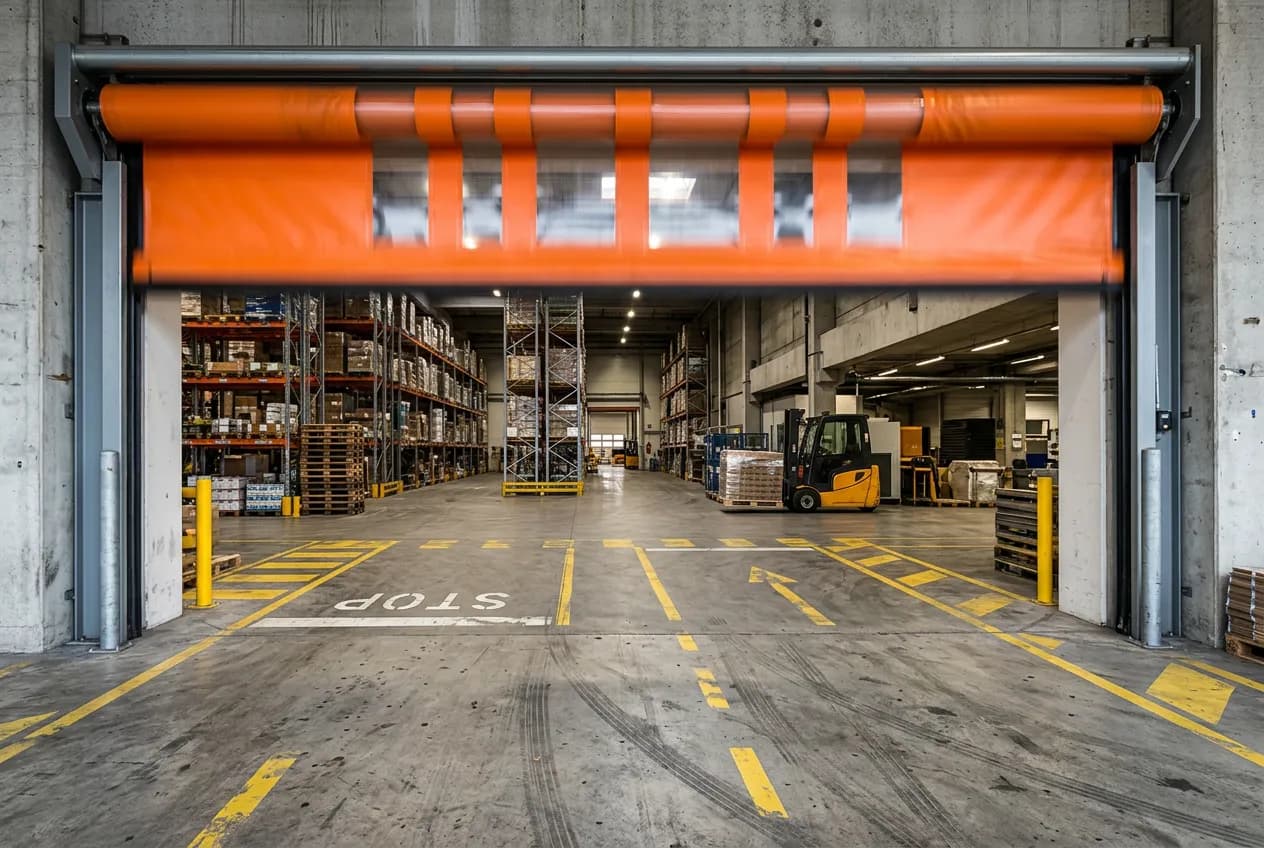 Réalisation Portes Maroc à Tanger Free Zone — Portail rapide 4×4m vitesse 1.5 m/s